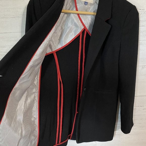 COURT & ROWE Womens Size XS Black Waffle Knit Collared Blazer Jacket - Picture 3 of 6